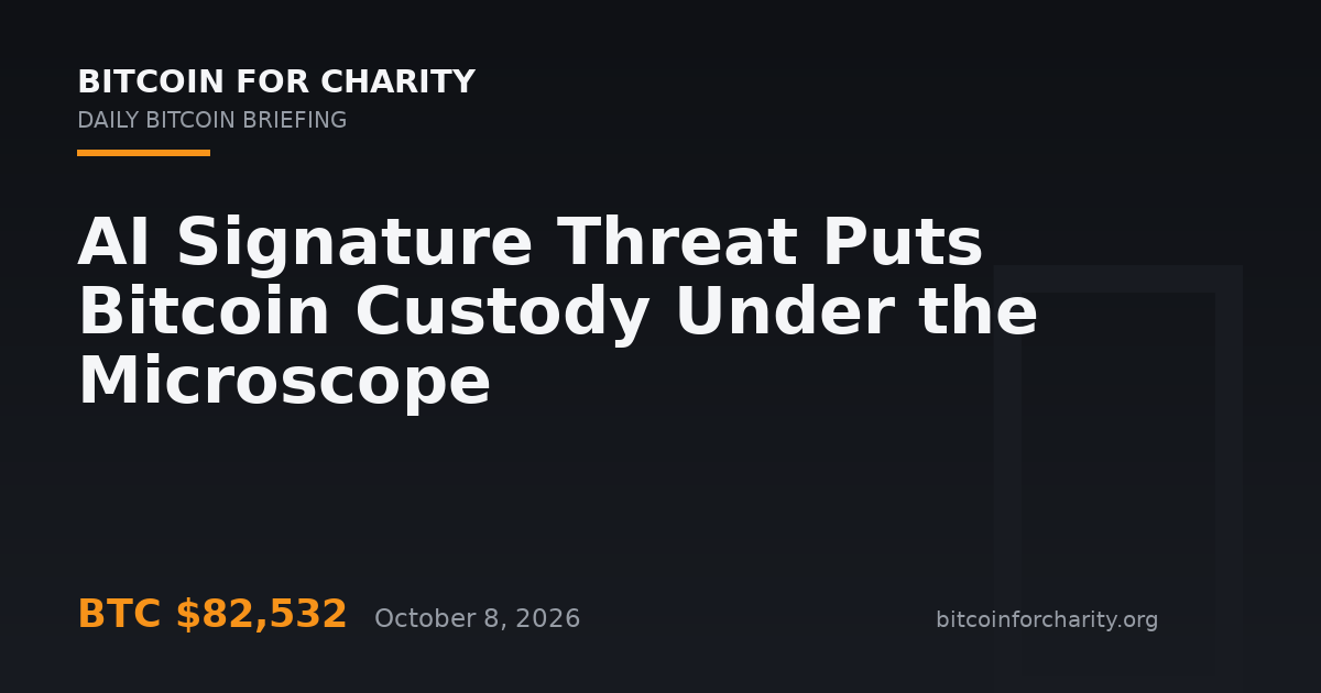 AI Signature Threat Puts Bitcoin Custody Under the Microscope
