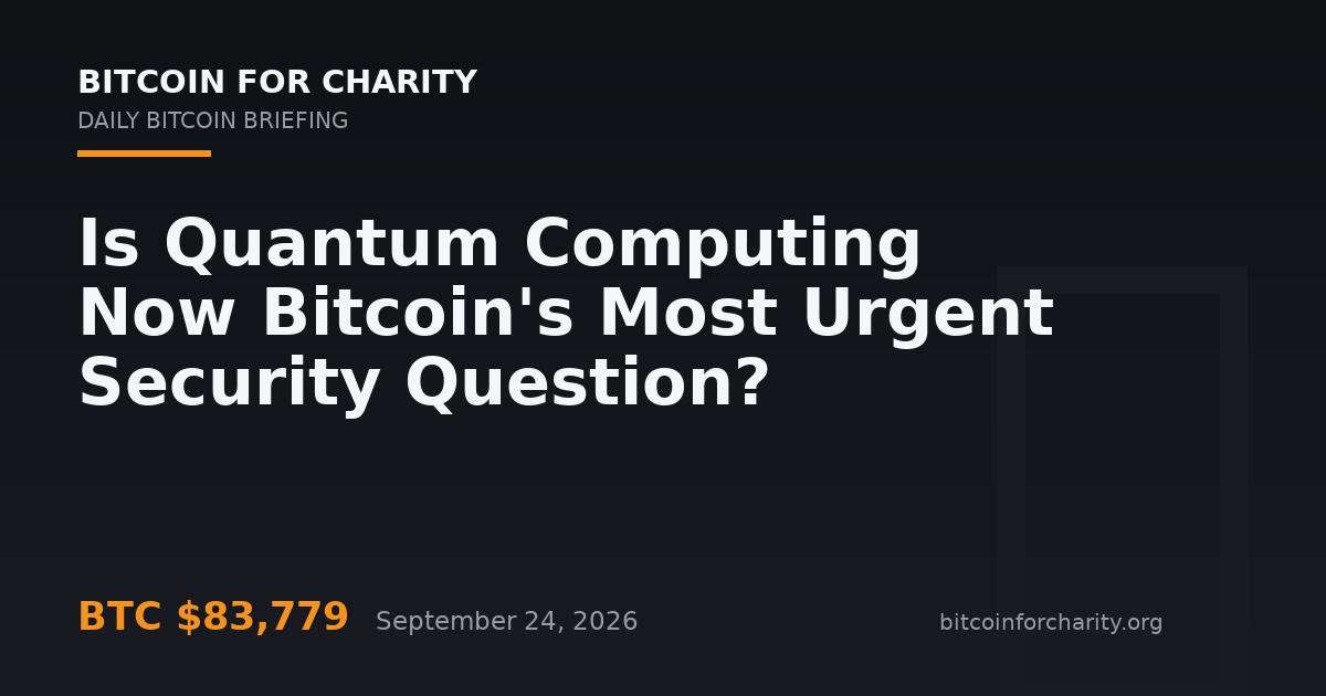 Is Quantum Computing Now Bitcoin's Most Urgent Security Question?