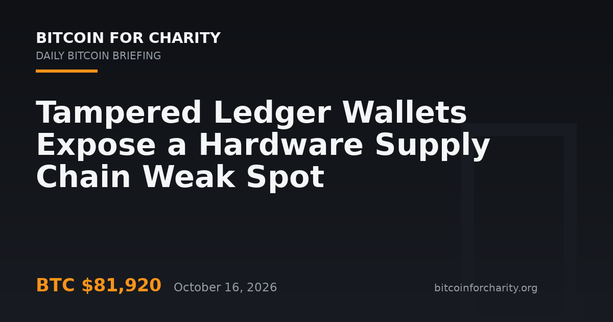Tampered Ledger Wallets Expose a Hardware Supply Chain Weak Spot